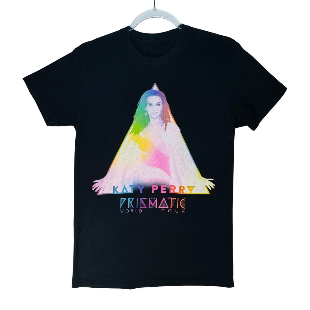 Katy‎ Perry Prismatic Tour Tee Adult Small Black Rainbow Graphic Pop Y2K